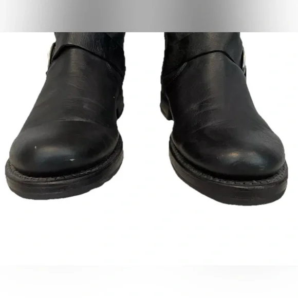 Frye Women’s 6.5B Veronica Belted Tall Black Leather Zipper Knee High Boots. - Picture 7 of 11